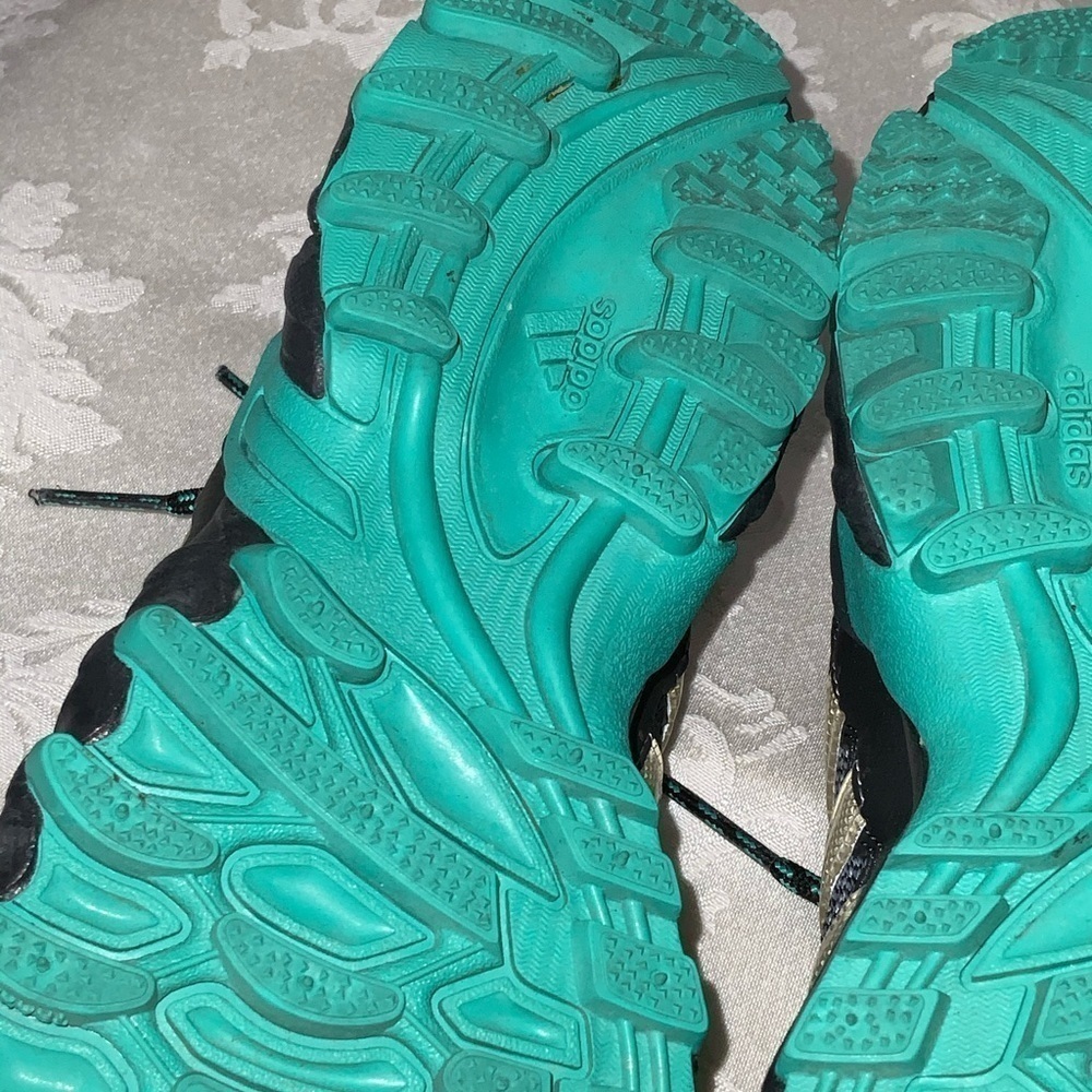 NEW Adidas PYV 702001 Green & Gray Mesh Lace Up Reflectors Running Shoes 6.5 - Picture 10 of 15